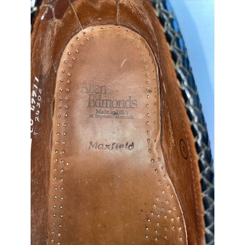 Allen Edmonds Maxfield Dress Loafers Mens Size 9 C Black Leather Tassels Weave